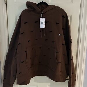 Jacquemus Brown Nike Hoodie Sweatshirt with Distressed Detail Size XXL NWT